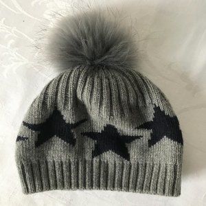 Cashmere Fox Fur Pom-Pom Beanie